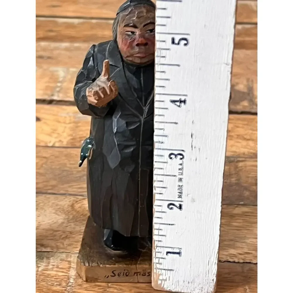 2 Vintage P. Maeder Lucerne Hand Carved Wood Figurines Switzerland
